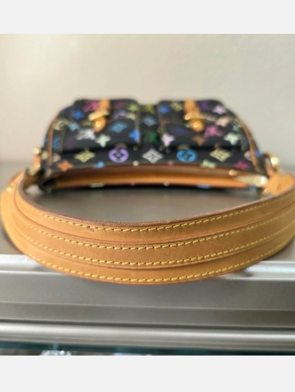 🩷 Louis Vuitton Lodge PM Black Multicolore Monogram Gold Hardware Shoulder Bag - Picture 8 of 14